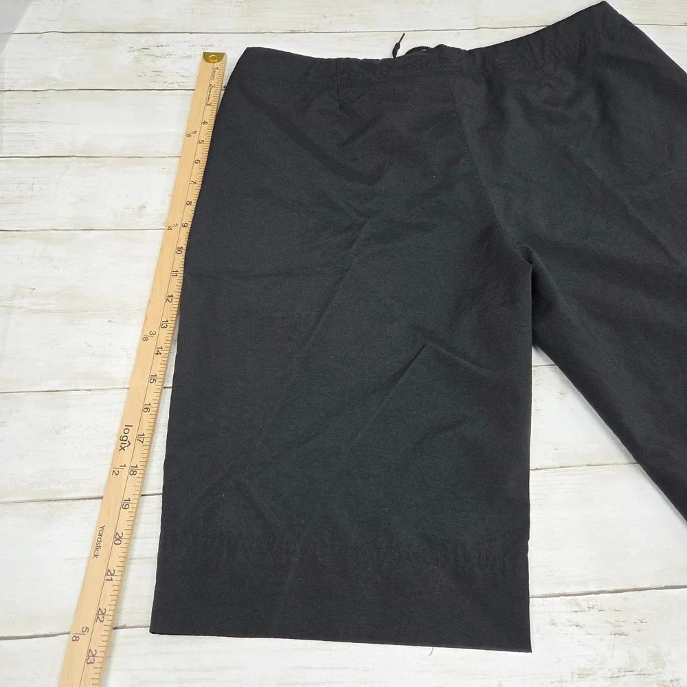 Nike‎ Shorts Women L Black 268077-010 Athletic Drawstring Zip Front Swoosh Logo